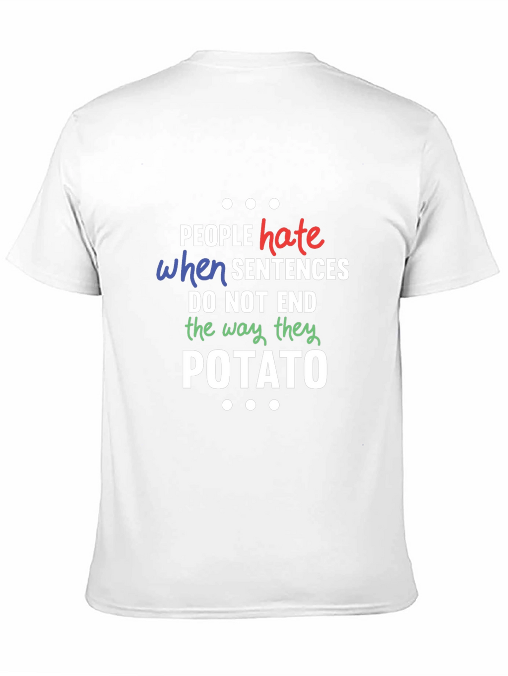 Funny Potato Sentence Mens Black T-Shirt