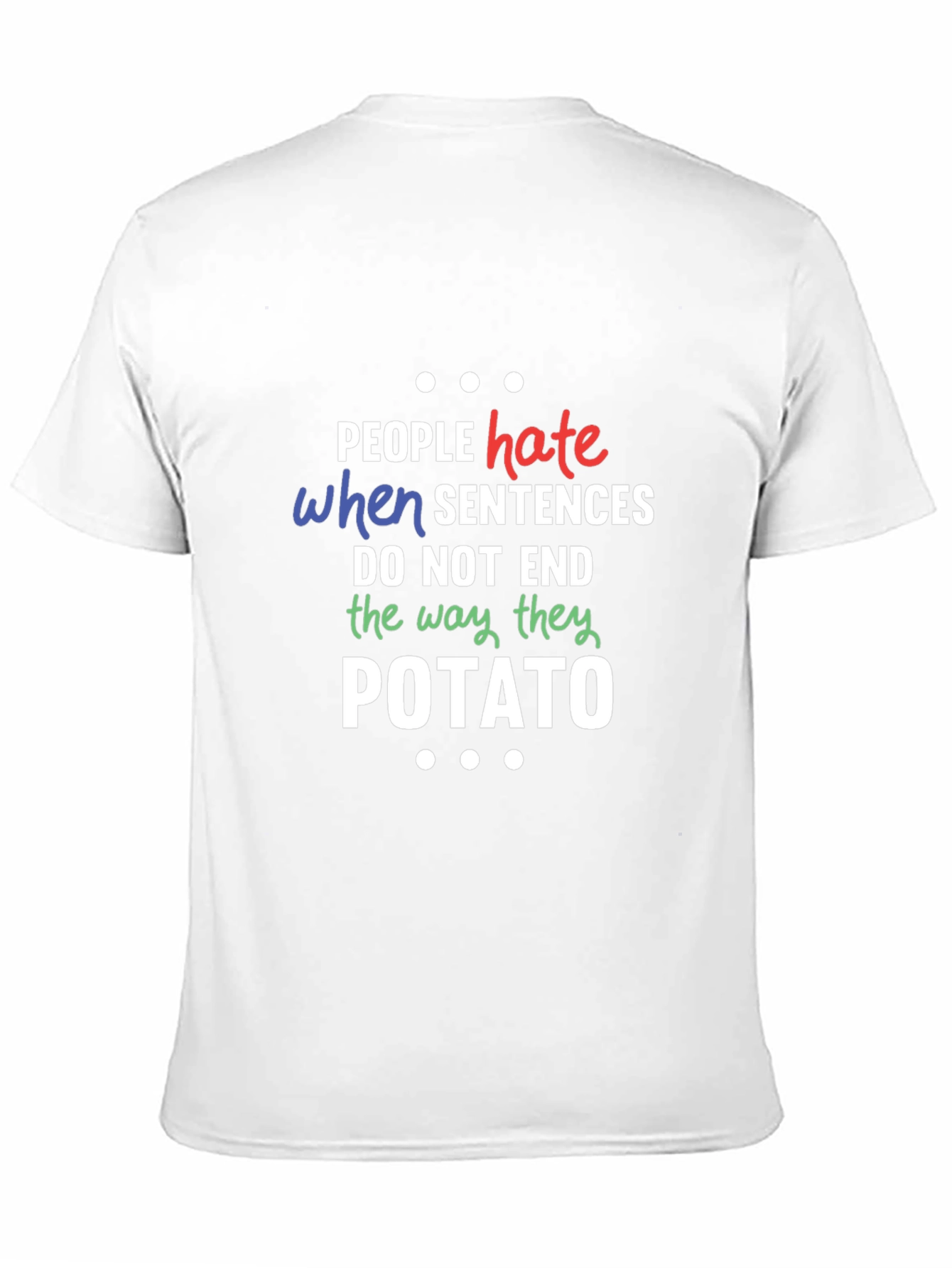 Funny Potato Sentence Mens Black T-Shirt