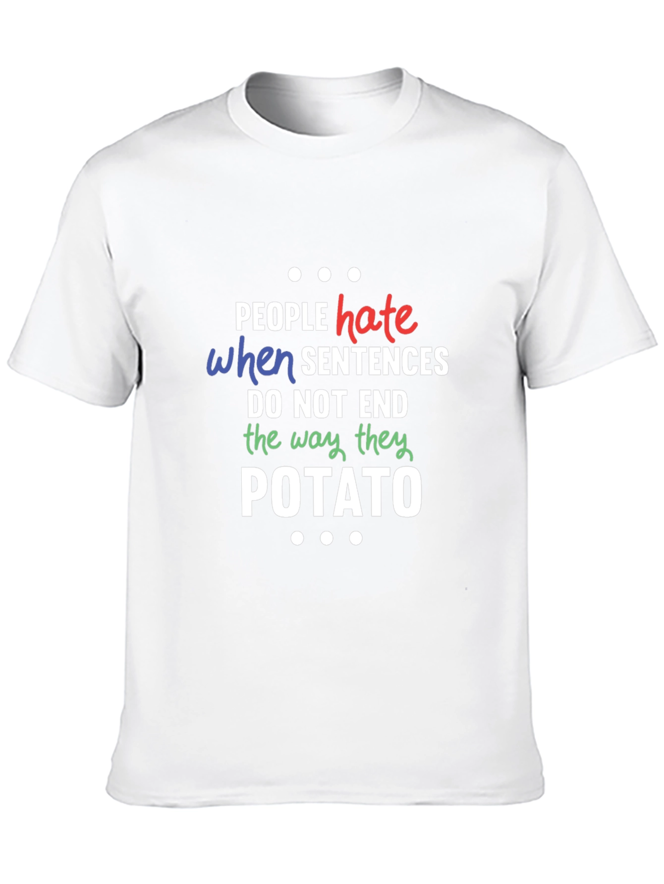 Funny Potato Sentence Mens Black T-Shirt