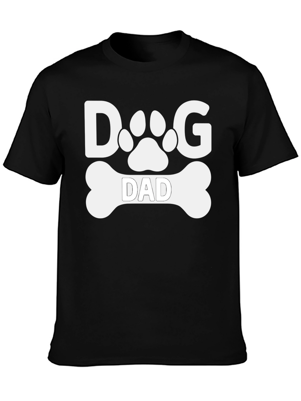 Dog Dad T-Shirt -  Paw Print & Bone Design