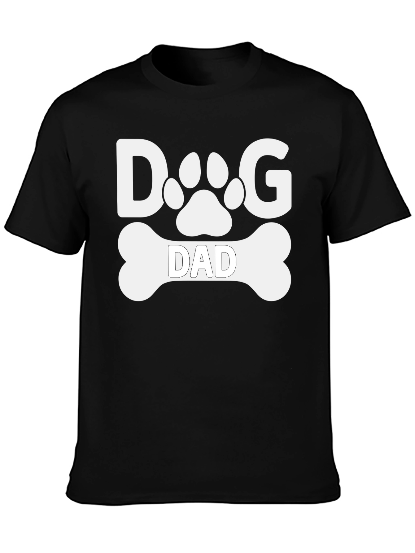 Dog Dad T-Shirt -  Paw Print & Bone Design
