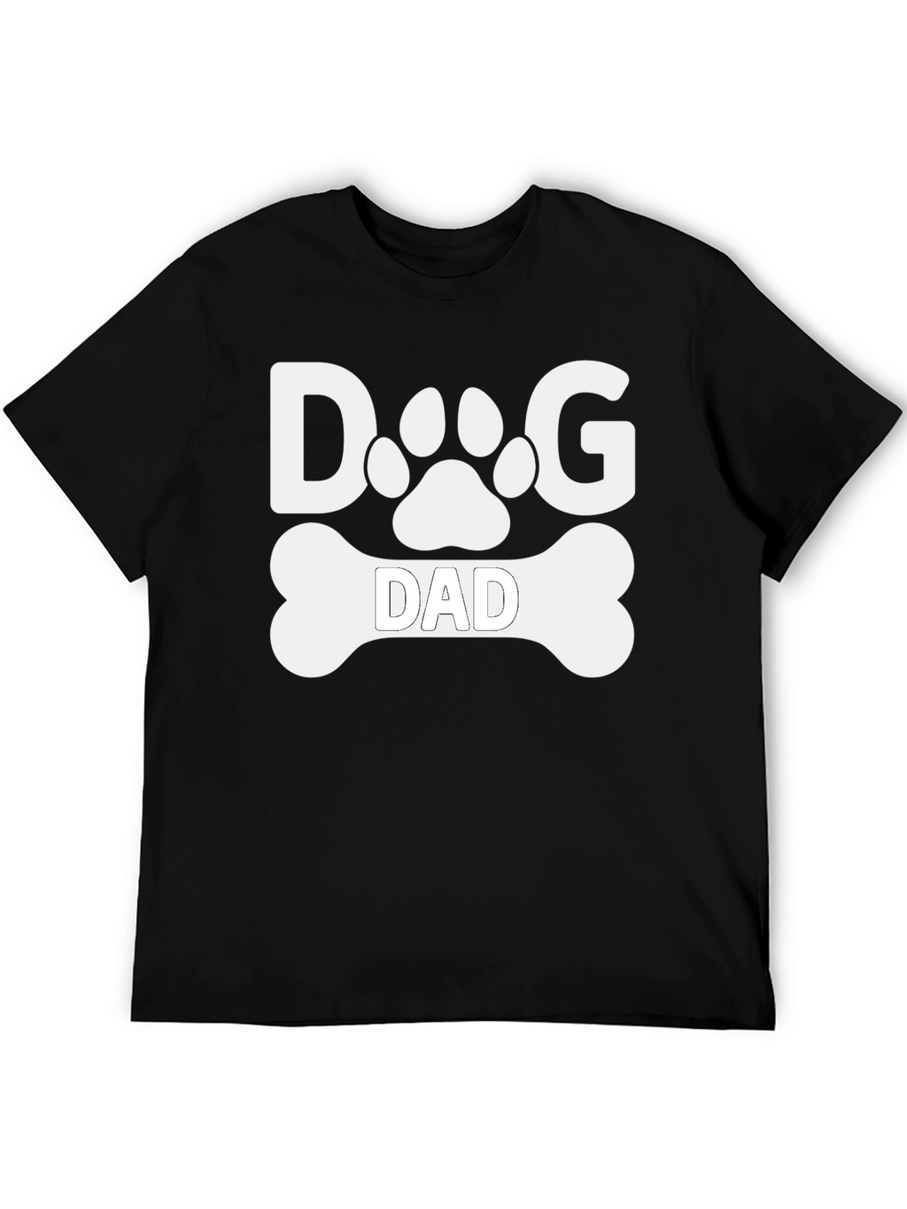 Dog Dad T-Shirt -  Paw Print & Bone Design