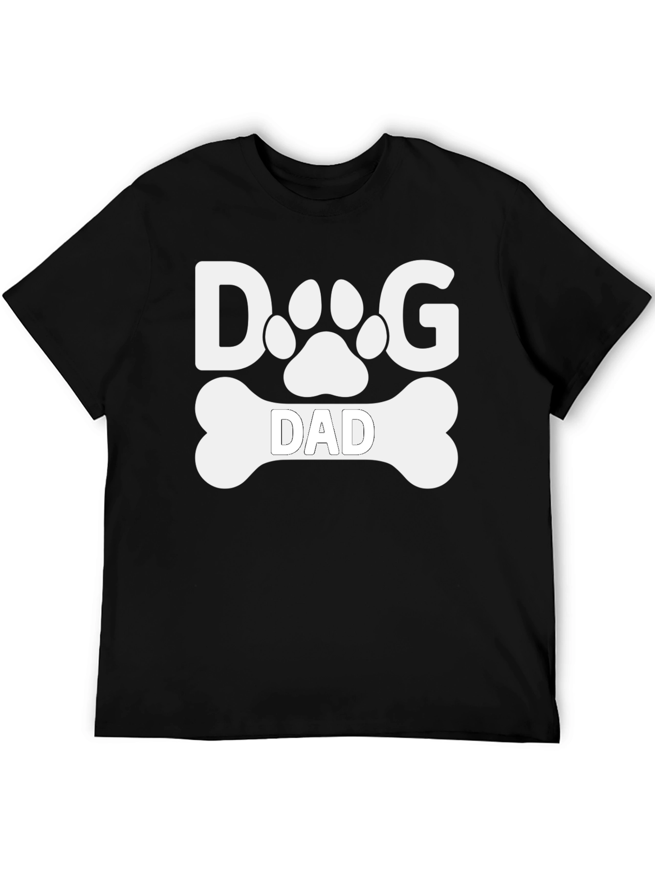Dog Dad T-Shirt -  Paw Print & Bone Design