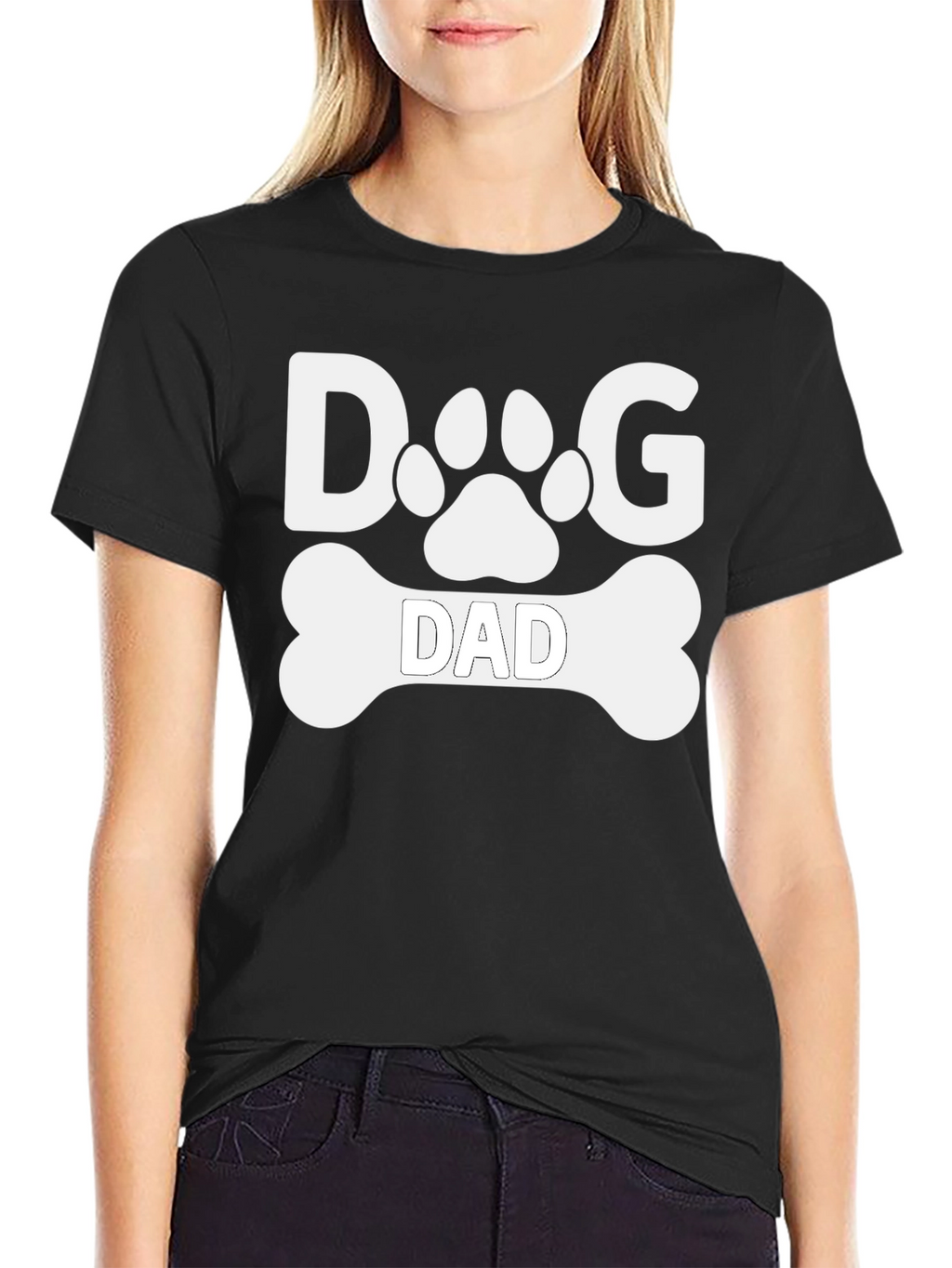Dog Dad T-Shirt -  Paw Print & Bone Design