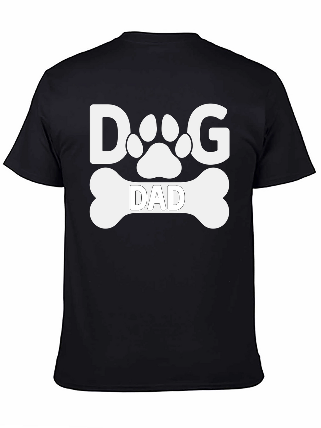 Dog Dad T-Shirt -  Paw Print & Bone Design