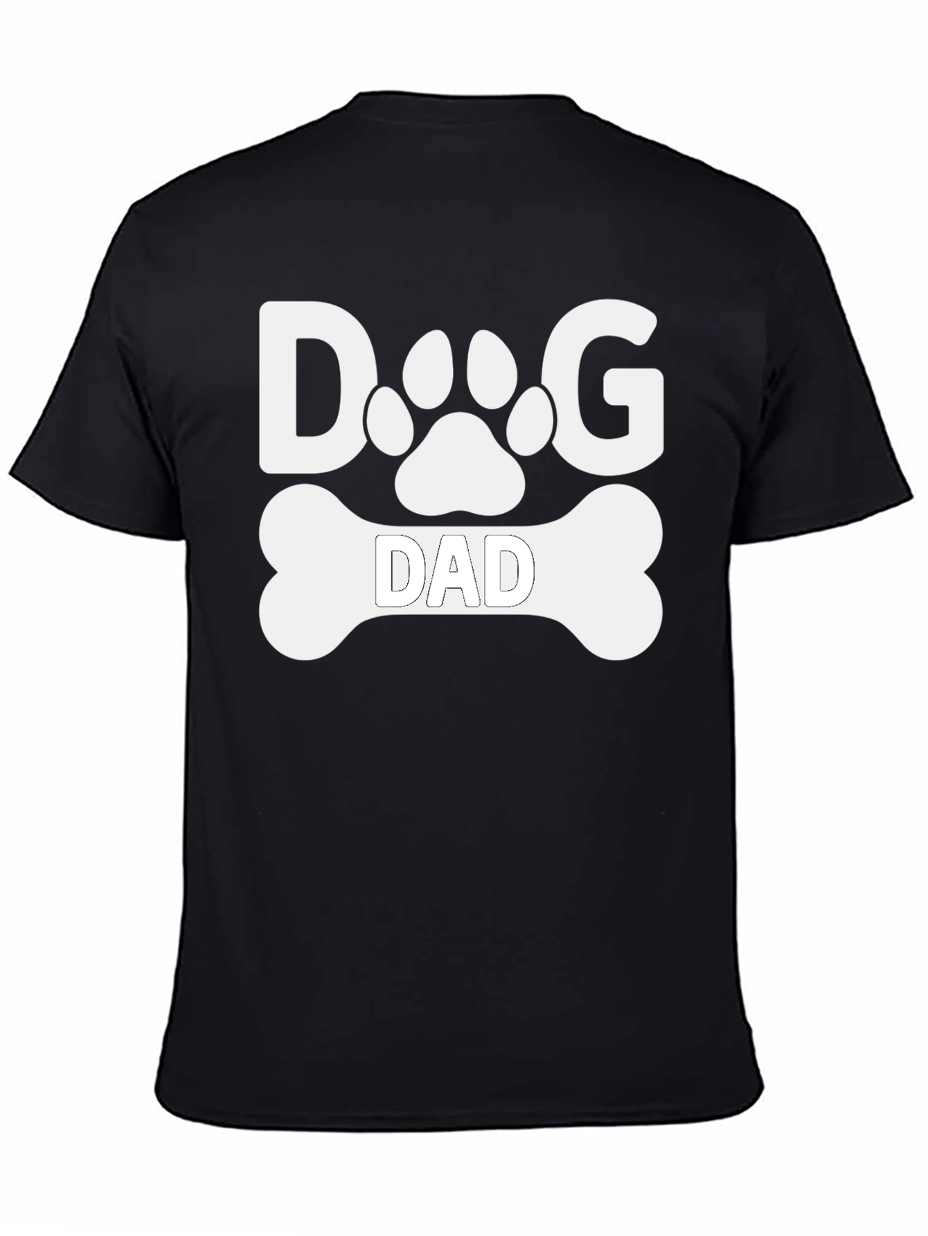 Dog Dad T-Shirt -  Paw Print & Bone Design