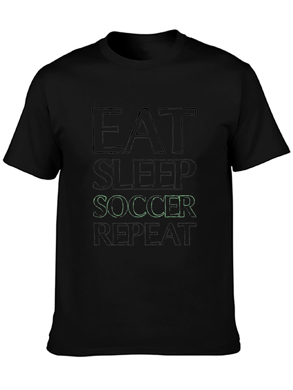 Eat Sleep Soccer Repeat Black T-Shirt