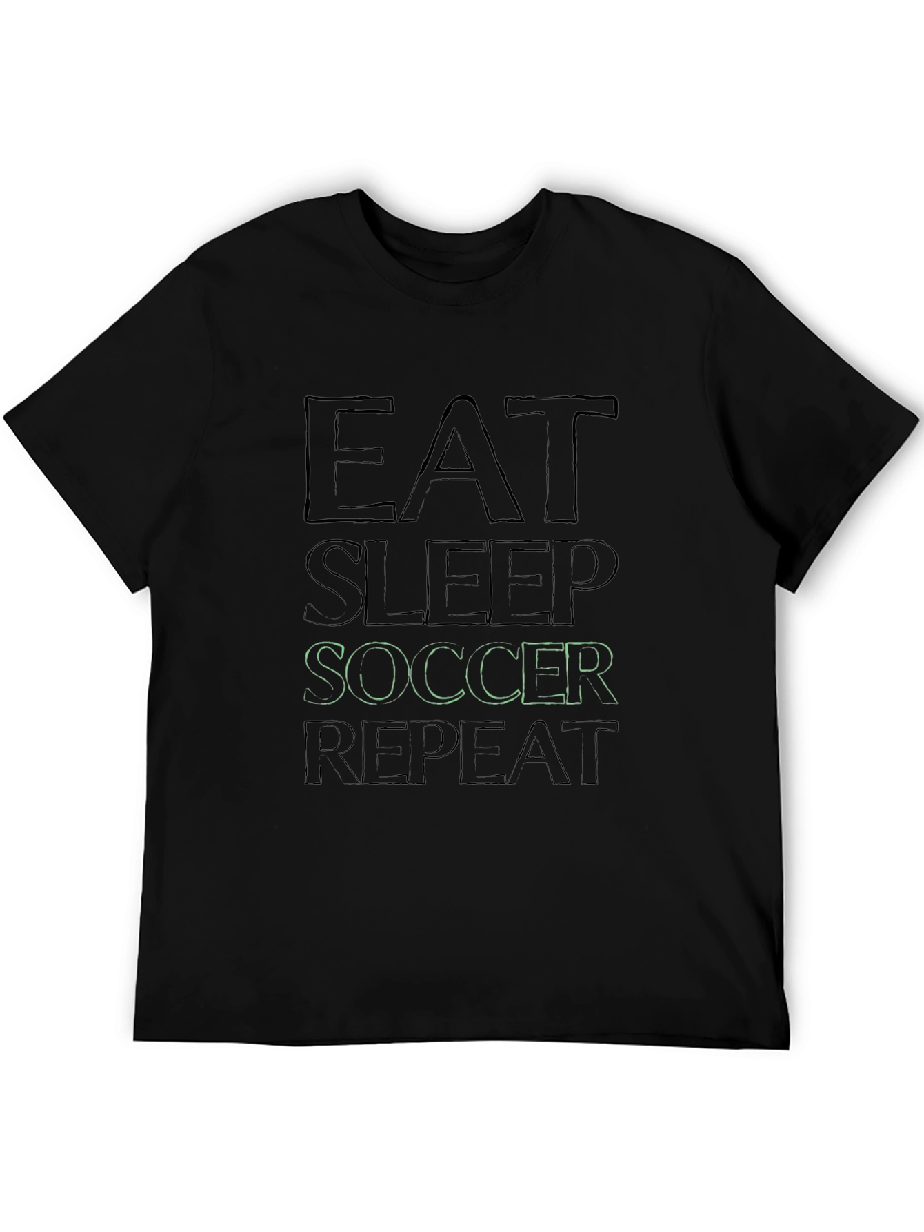 Eat Sleep Soccer Repeat Black T-Shirt