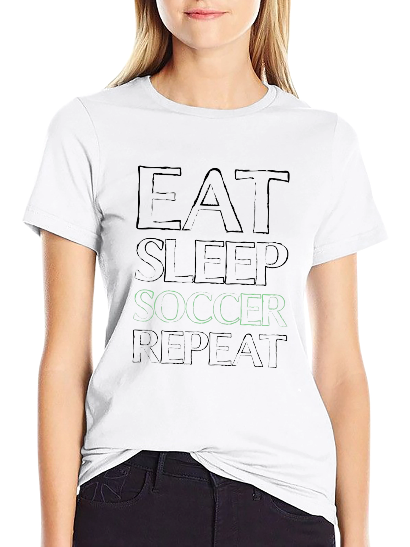 Eat Sleep Soccer Repeat Black T-Shirt
