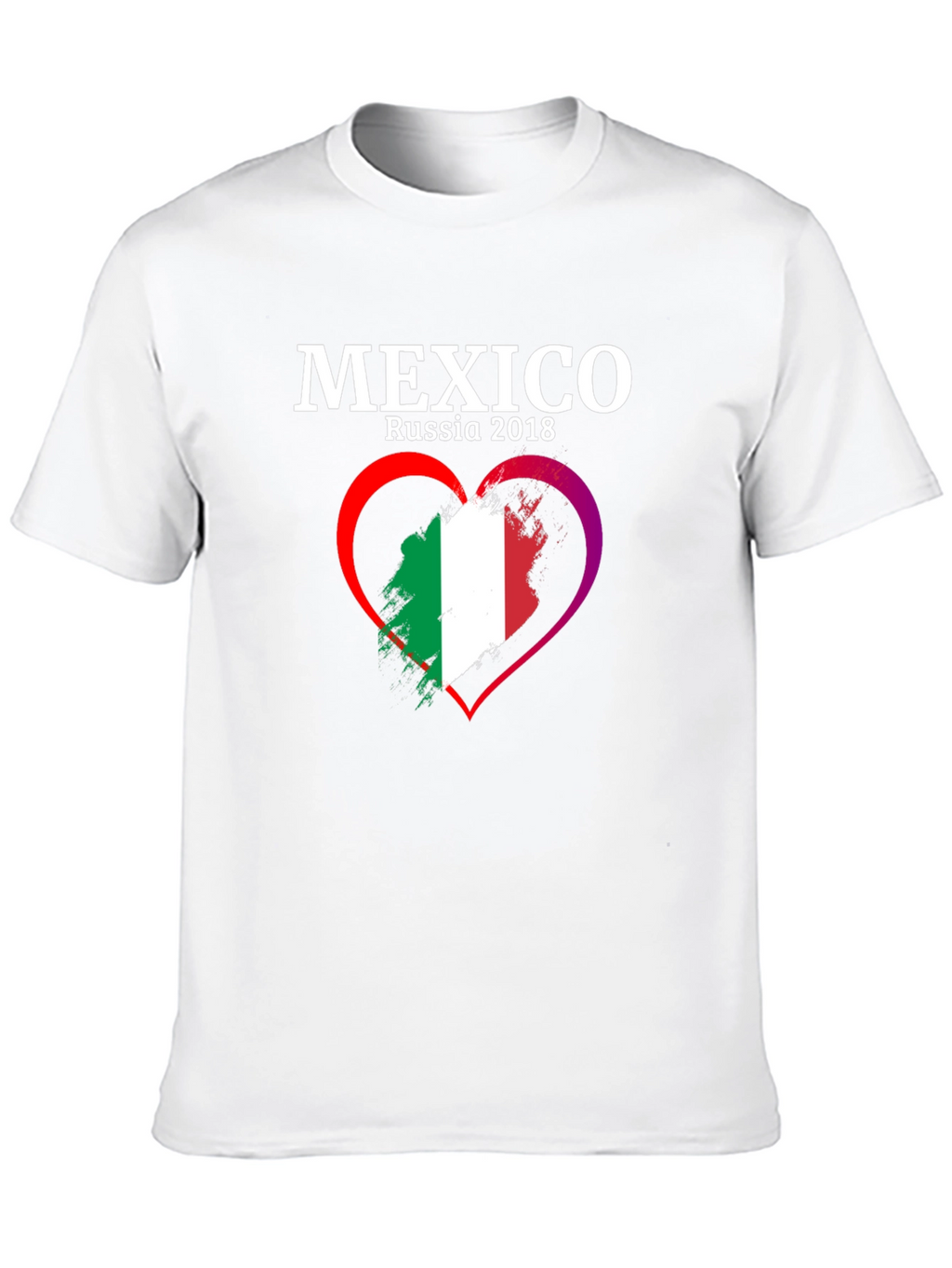 Mexico Russia 2018 Flag Heart T-Shirt