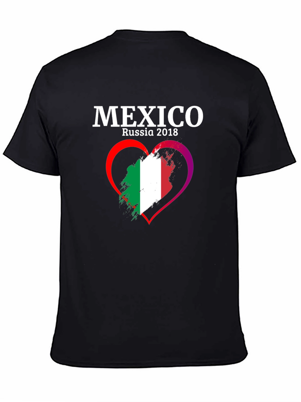 Mexico Russia 2018 Flag Heart T-Shirt