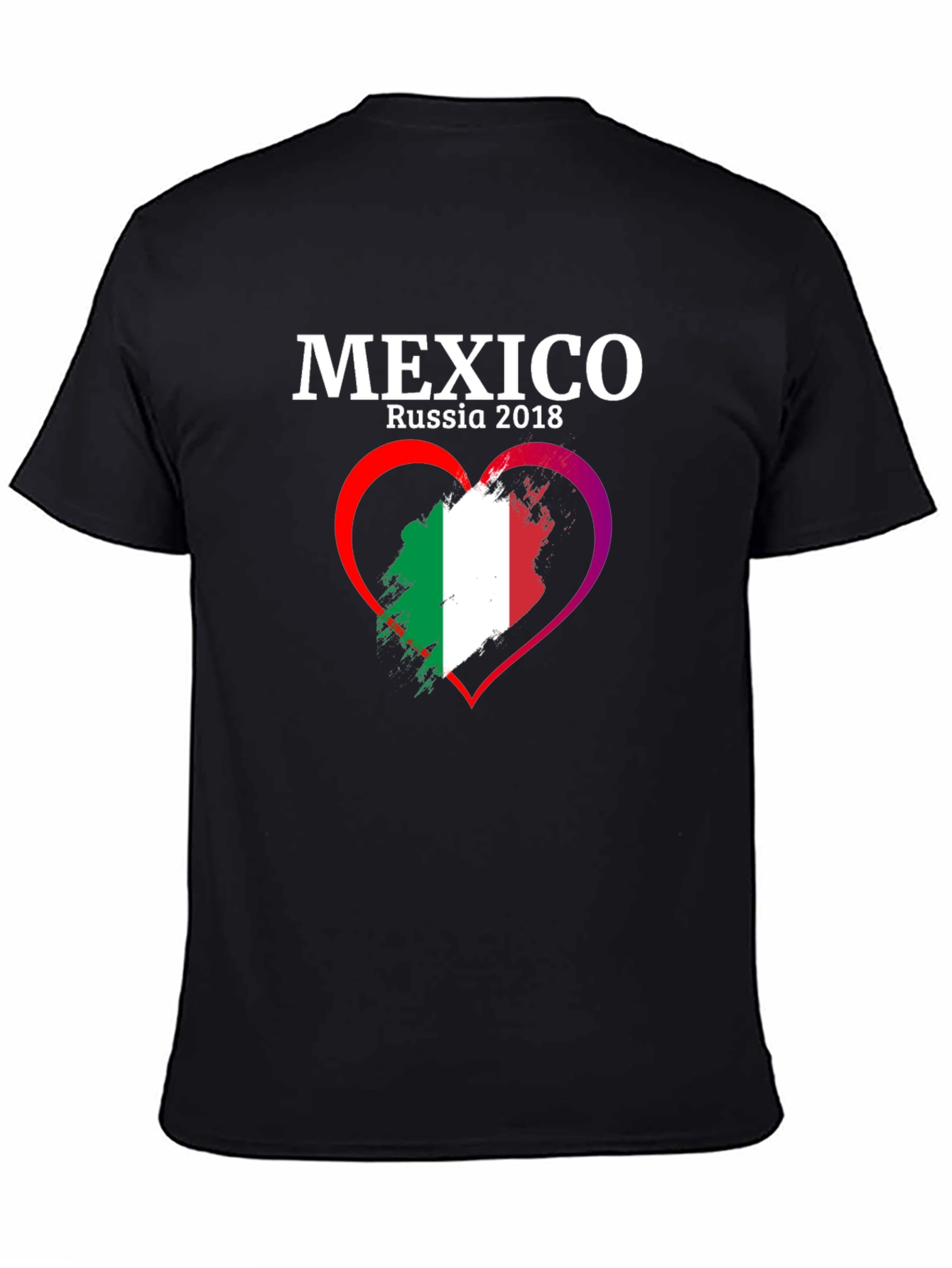 Mexico Russia 2018 Flag Heart T-Shirt