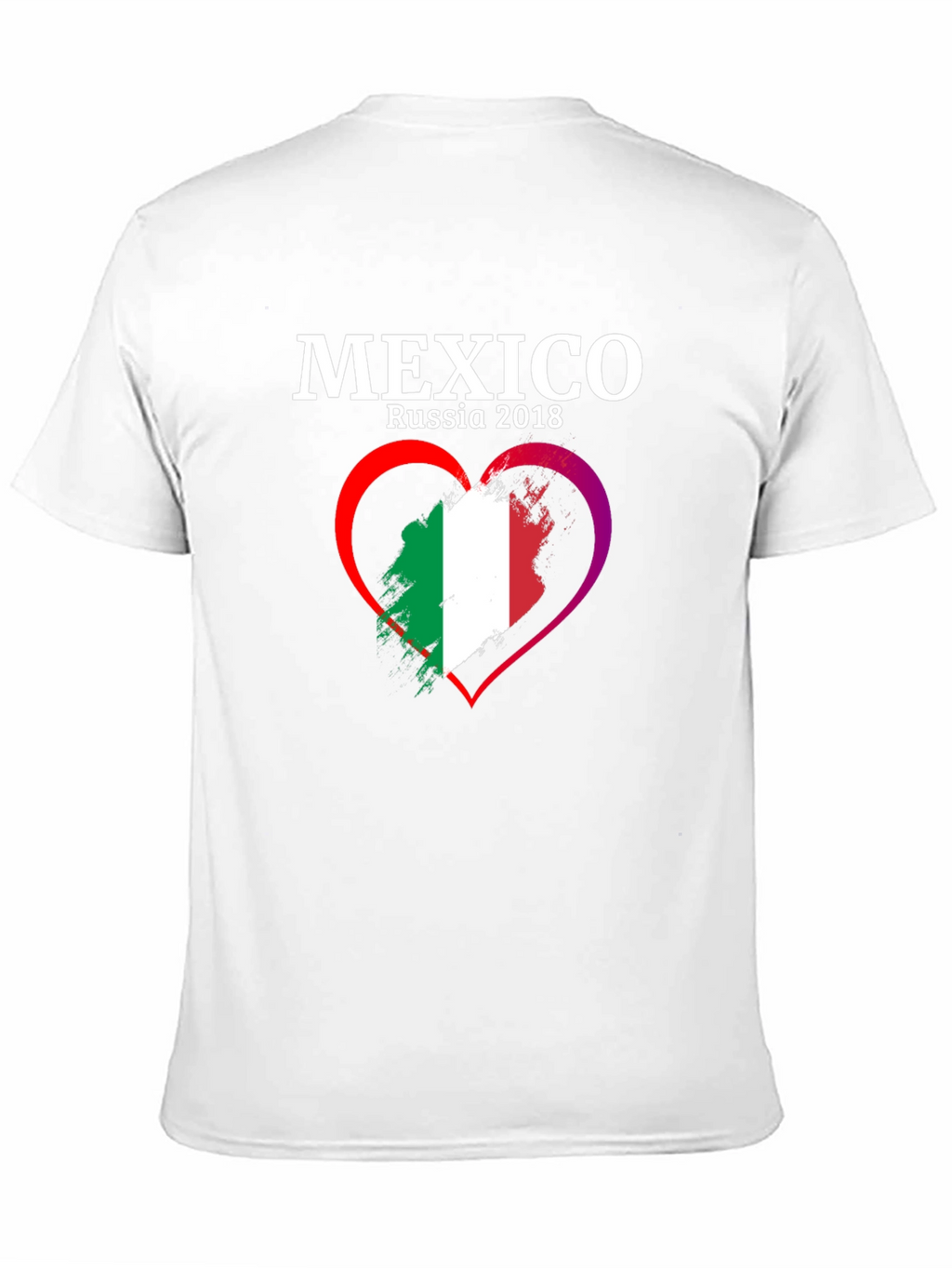Mexico Russia 2018 Flag Heart T-Shirt