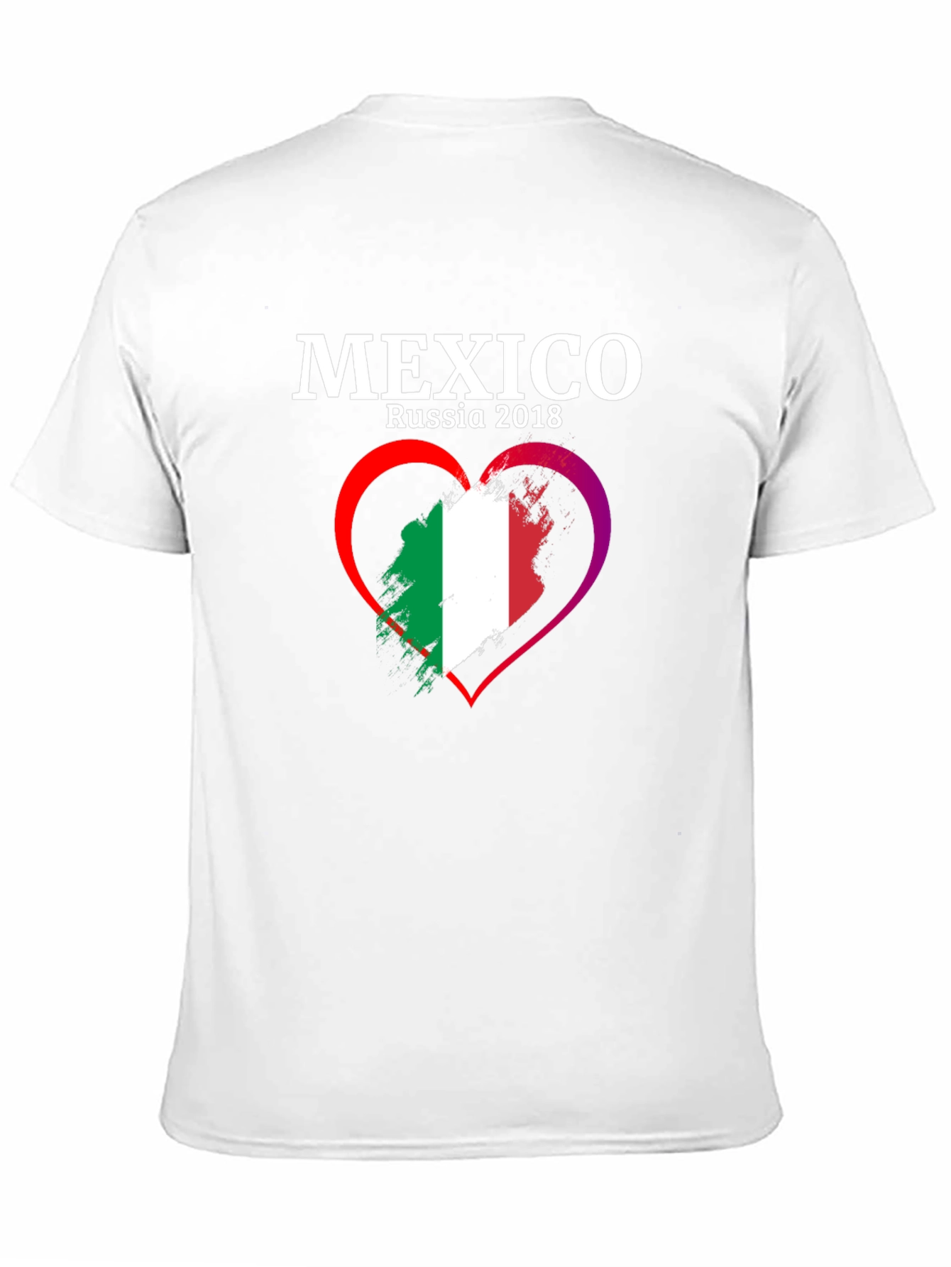 Mexico Russia 2018 Flag Heart T-Shirt
