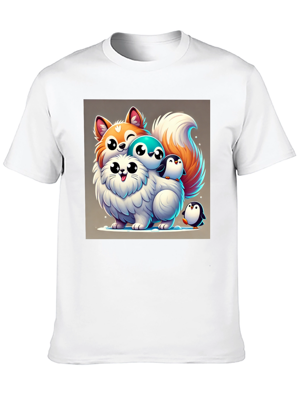 Cute Cartoon Animal Stack Graphic Tee