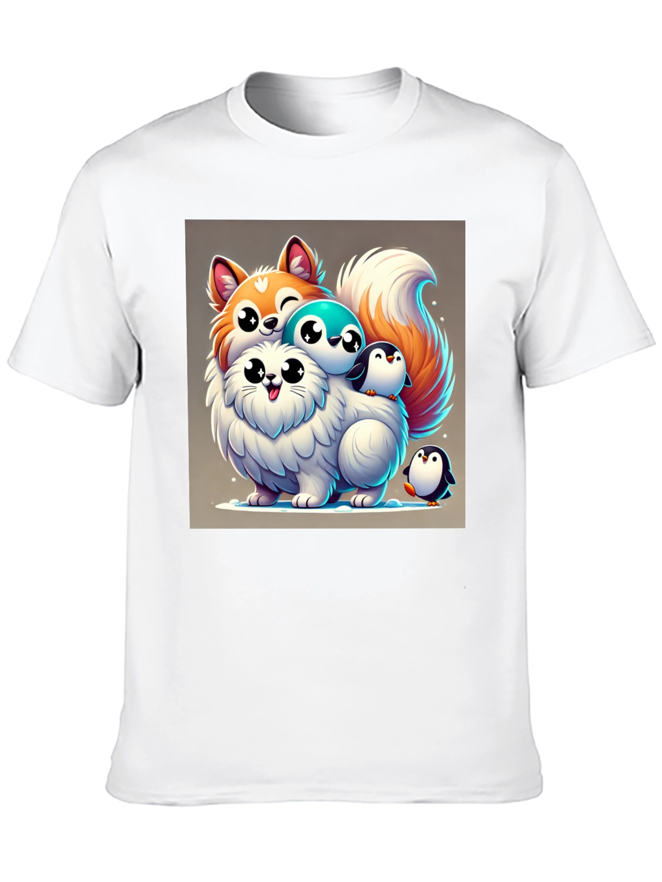 Cute Cartoon Animal Stack Graphic Tee