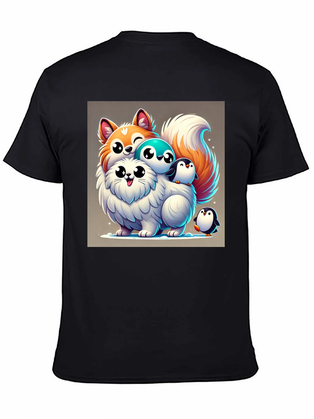 Cute Cartoon Animal Stack Graphic Tee