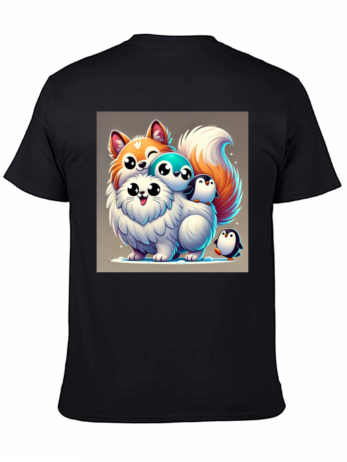 Cute Cartoon Animal Stack Graphic Tee