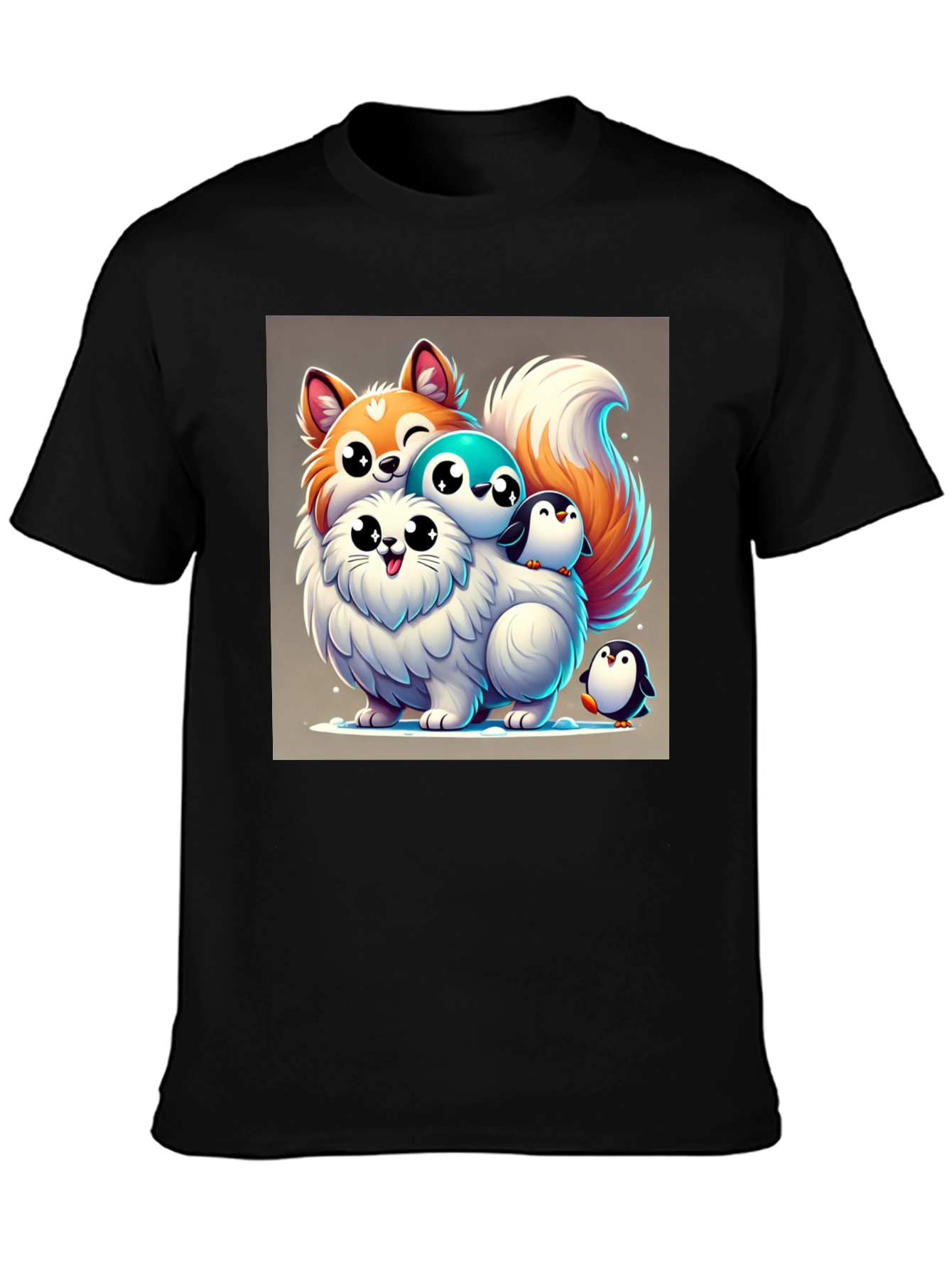 Cute Cartoon Animal Stack Graphic Tee