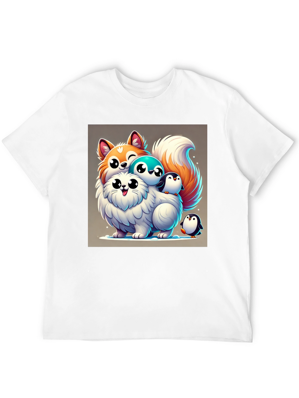 Cute Cartoon Animal Stack Graphic Tee