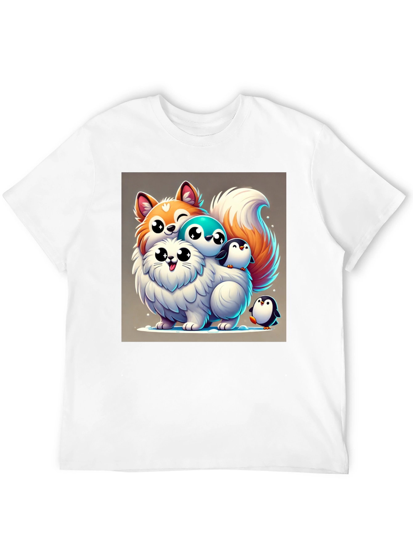 Cute Cartoon Animal Stack Graphic Tee