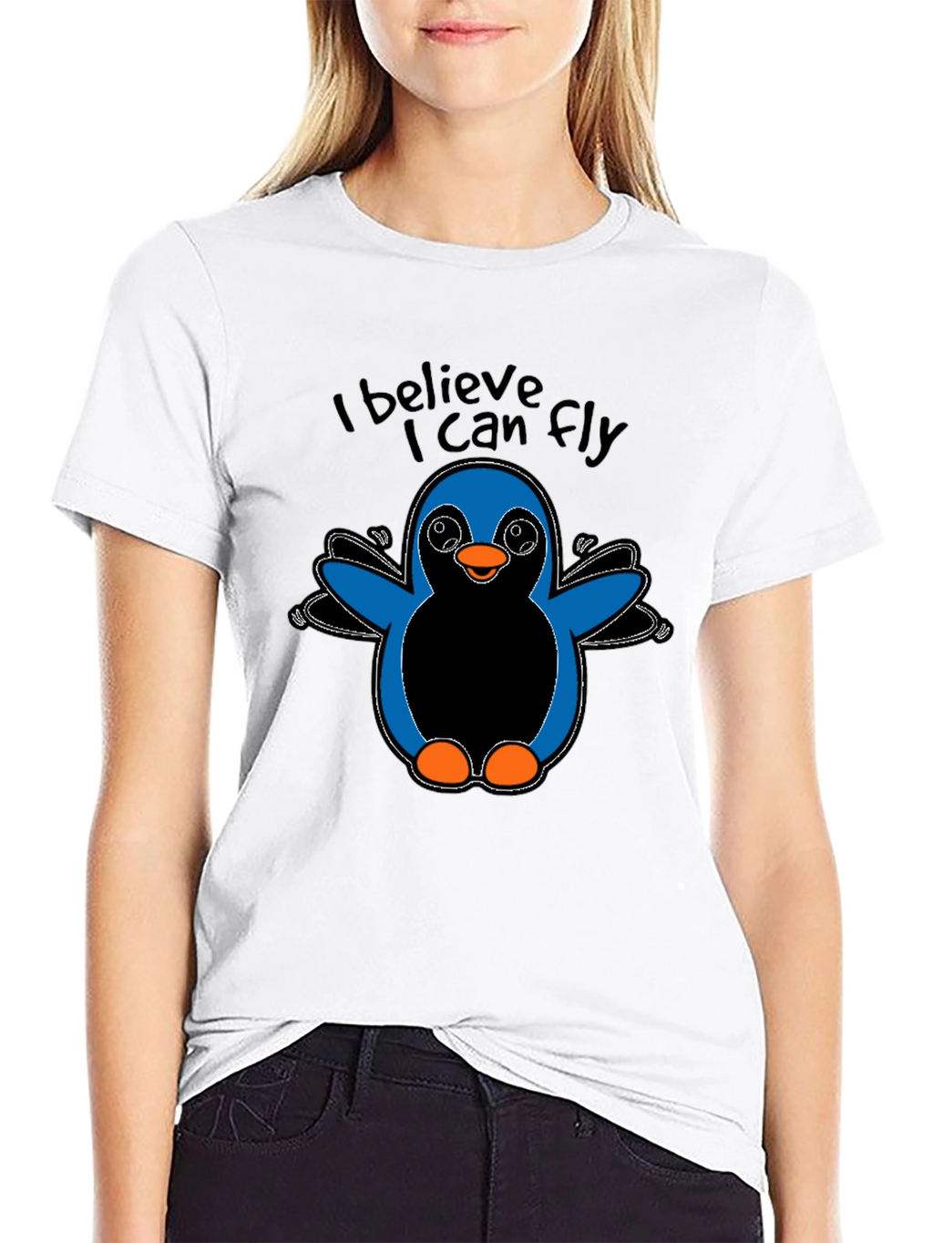 I Believe I Can Fly Penguin Graphic T-Shirt