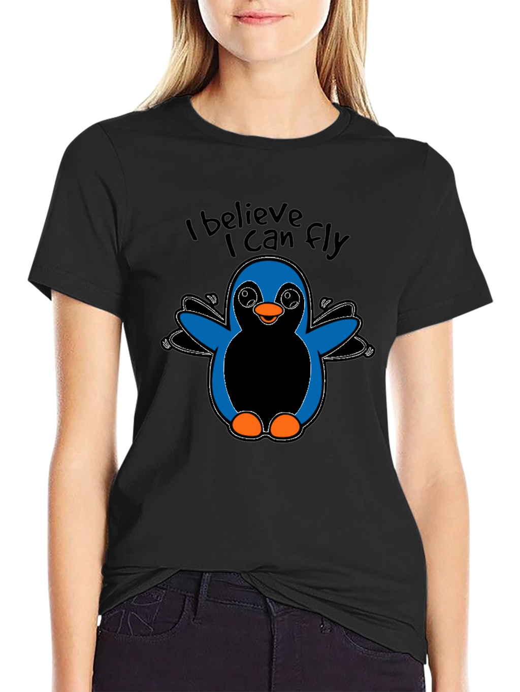 I Believe I Can Fly Penguin Graphic T-Shirt