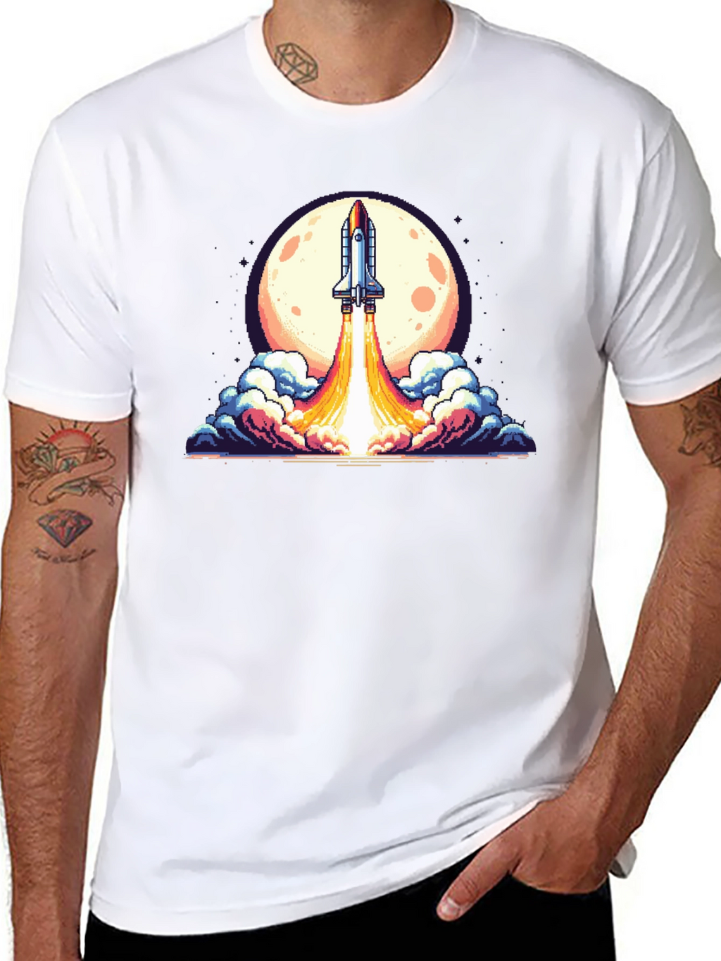 Retro Rocket Launch T-Shirt