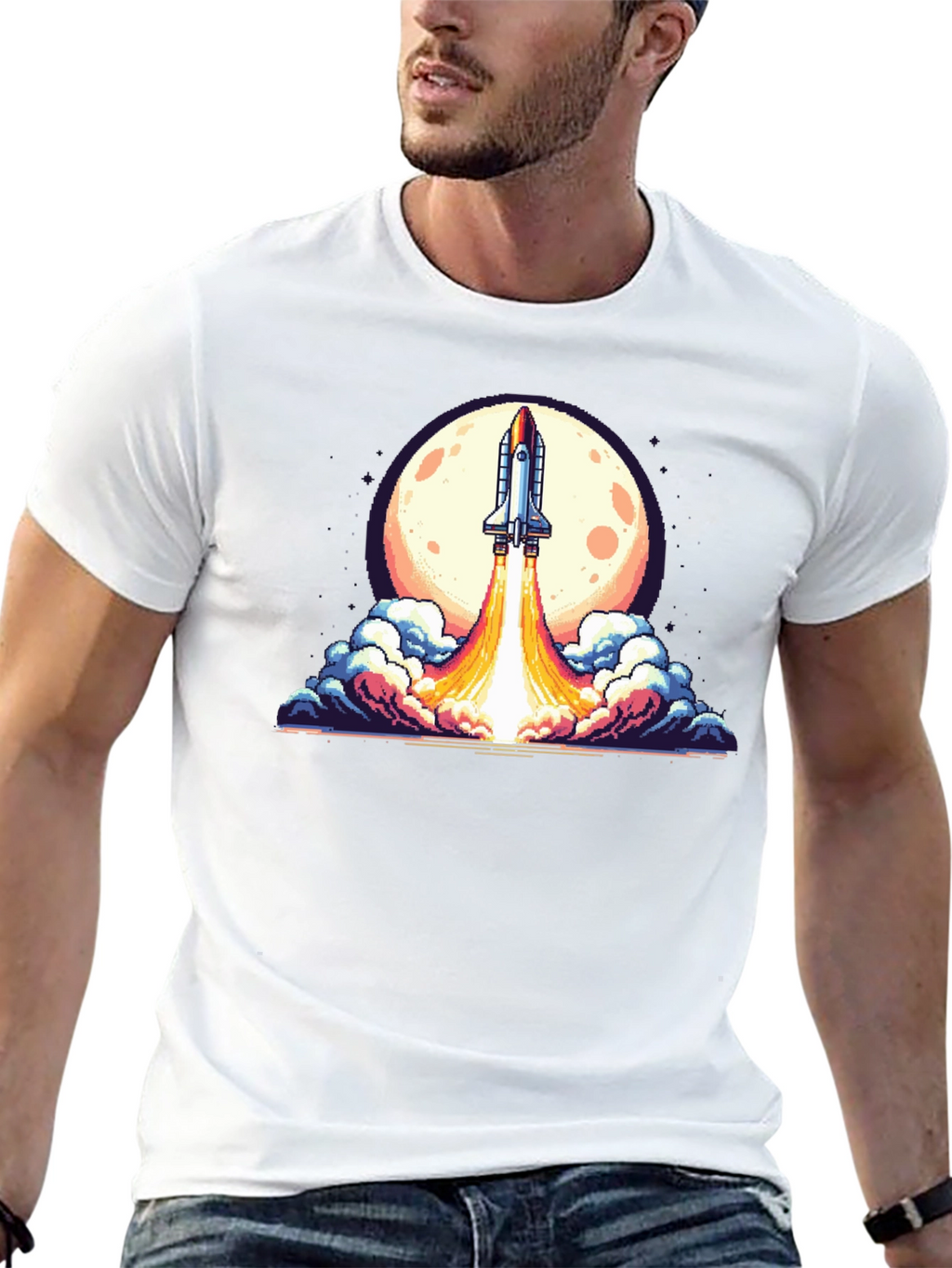 Retro Rocket Launch T-Shirt