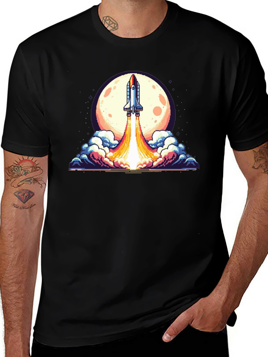 Retro Rocket Launch T-Shirt