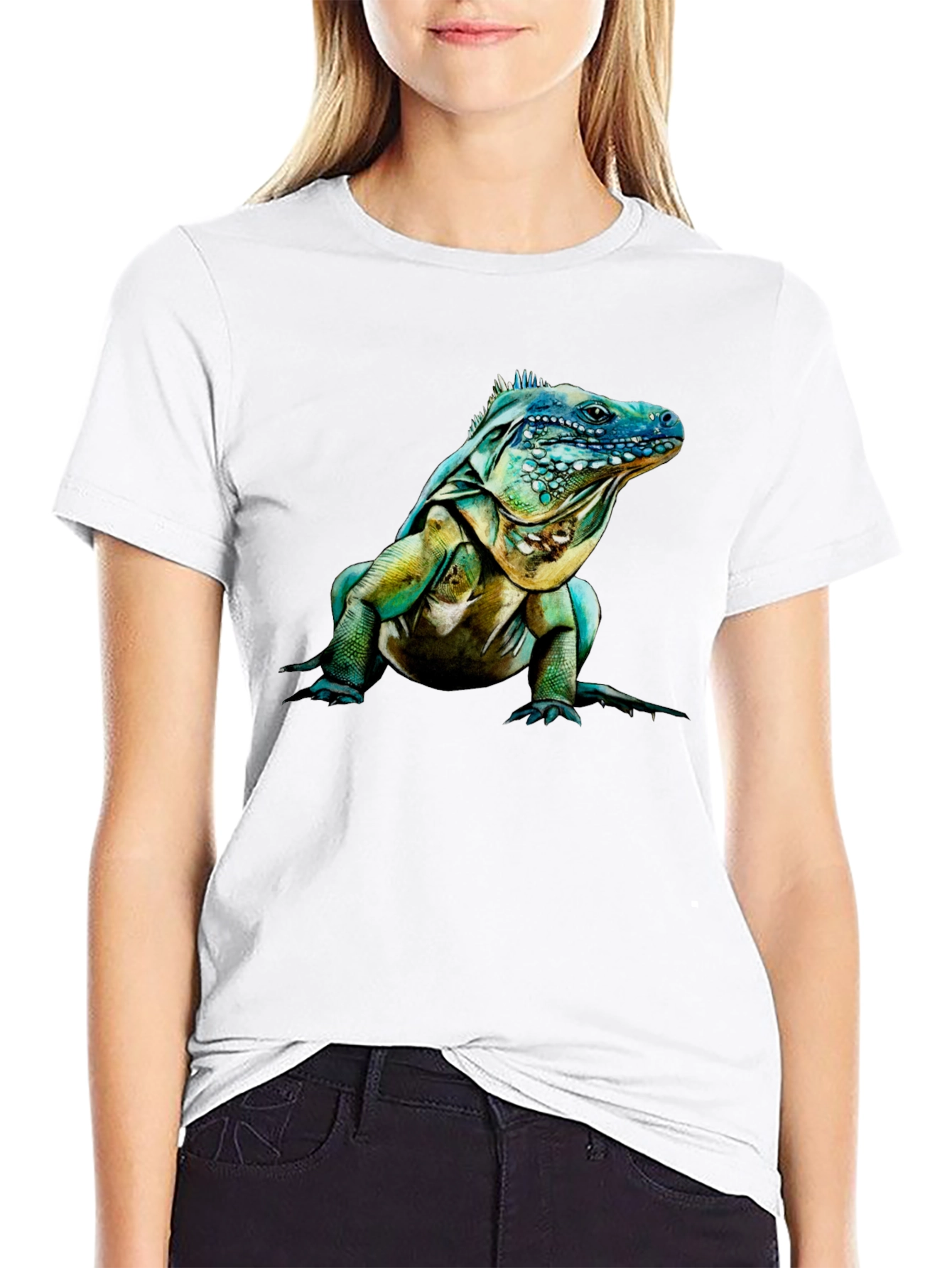 Iguana Graphic Print Crew Neck T-Shirt