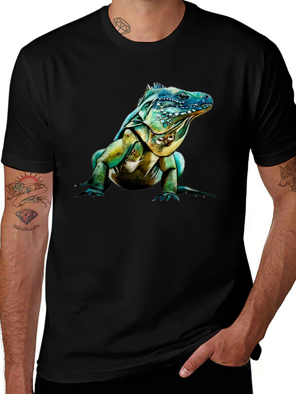Iguana Graphic Print Crew Neck T-Shirt