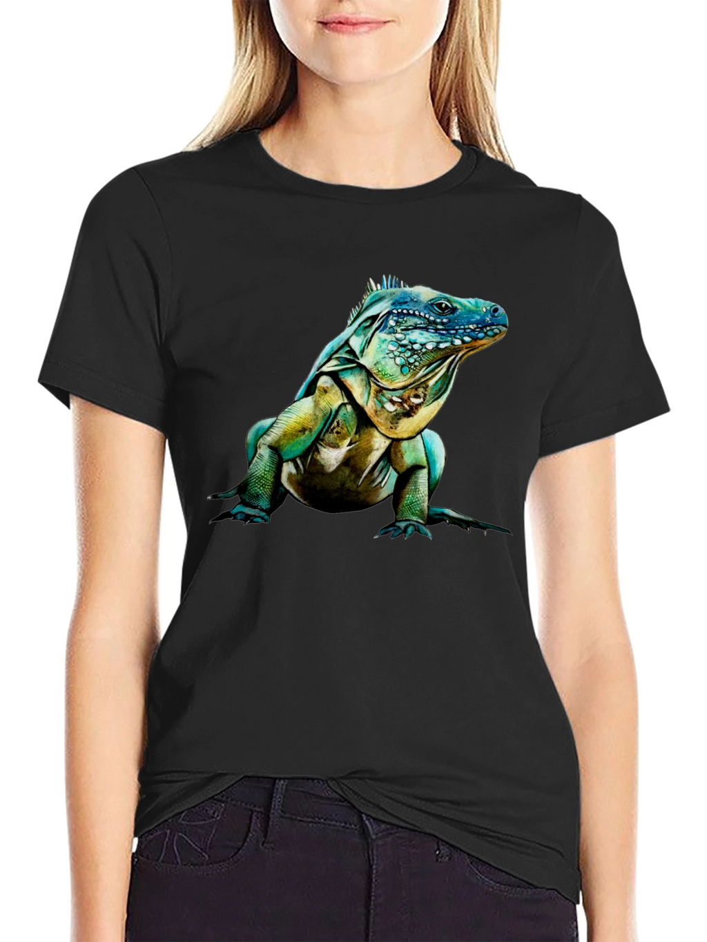 Iguana Graphic Print Crew Neck T-Shirt