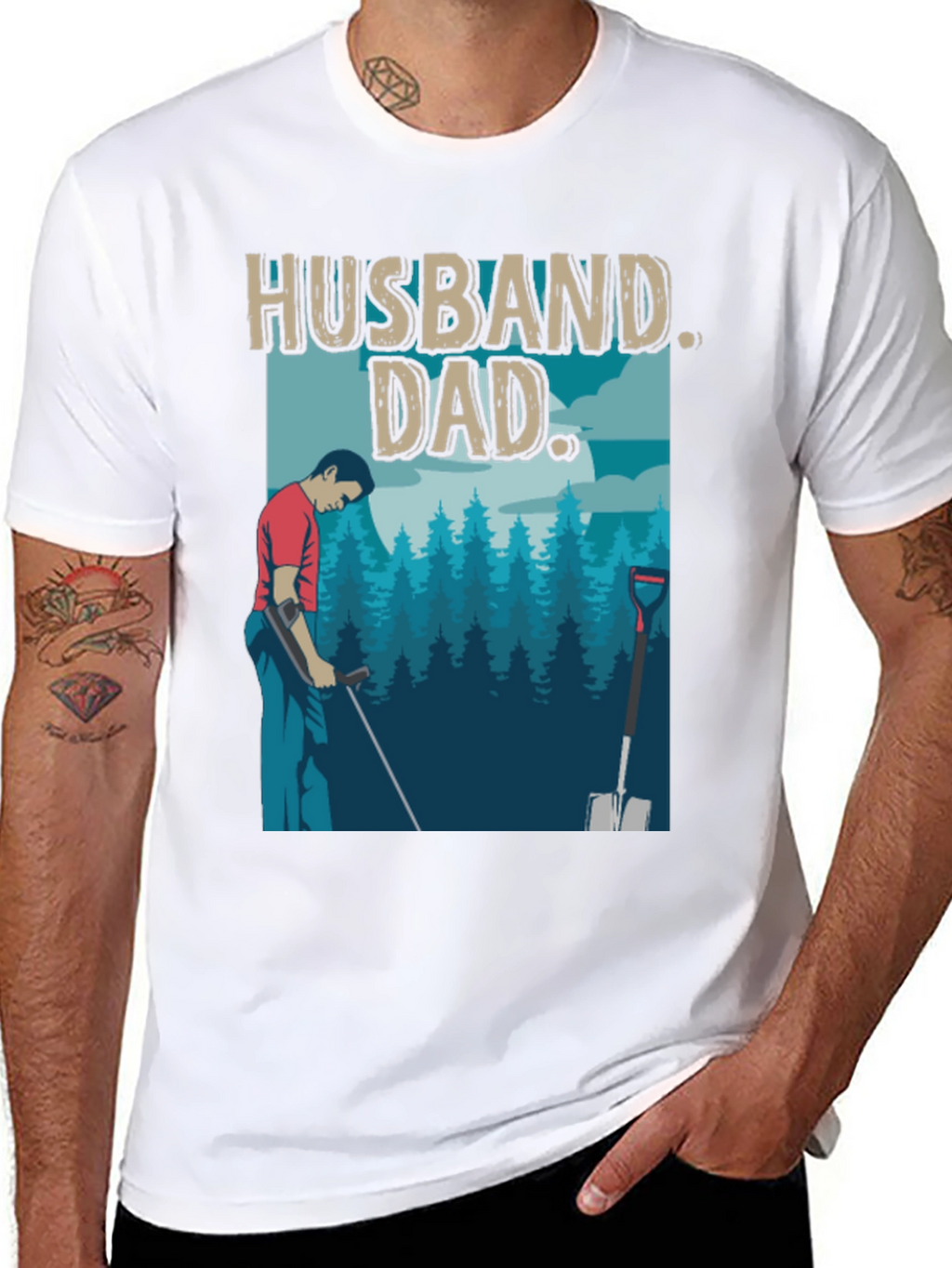 Husband Dad T-Shirt - Metal Detecting Gift