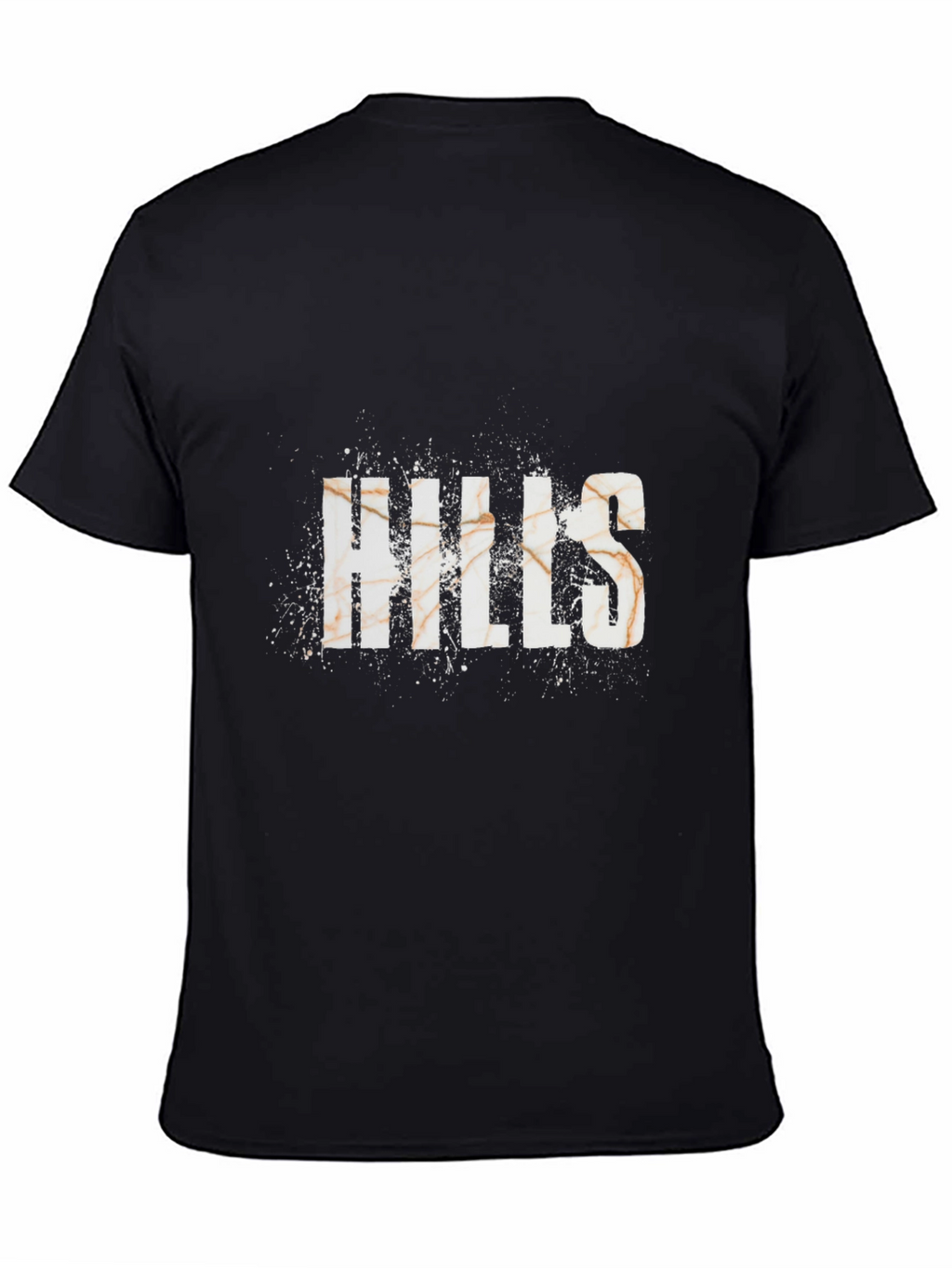 HILLS Marble Texture Black T-Shirt