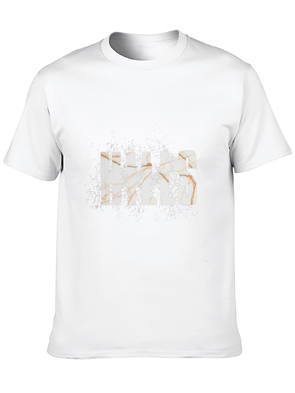 HILLS Marble Texture Black T-Shirt