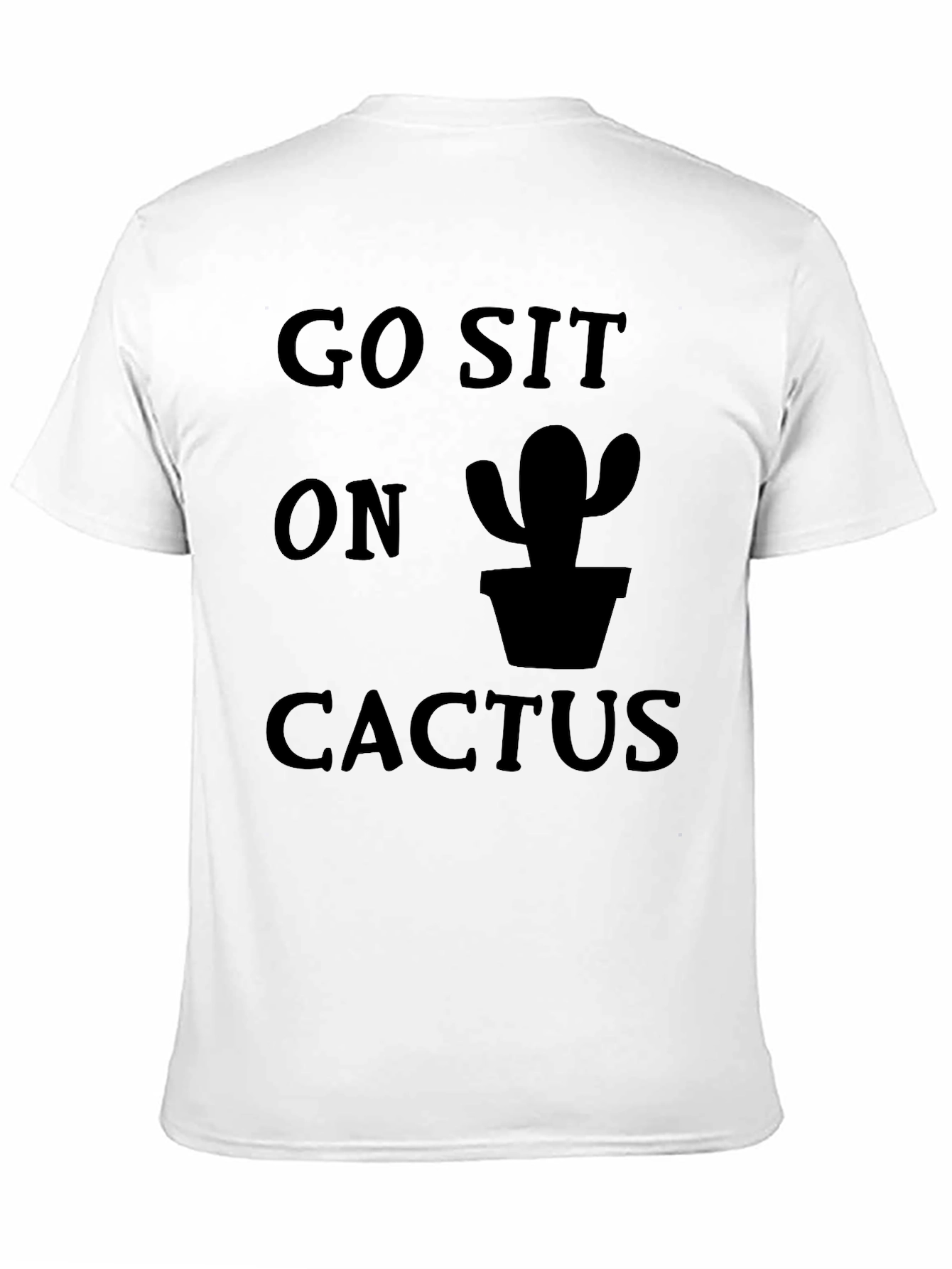 Go Sit On Cactus Graphic Tee - Funny Black T-Shirt