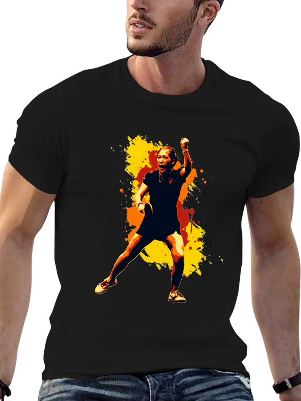 Stylish Graphic Tee - Table Tennis Player