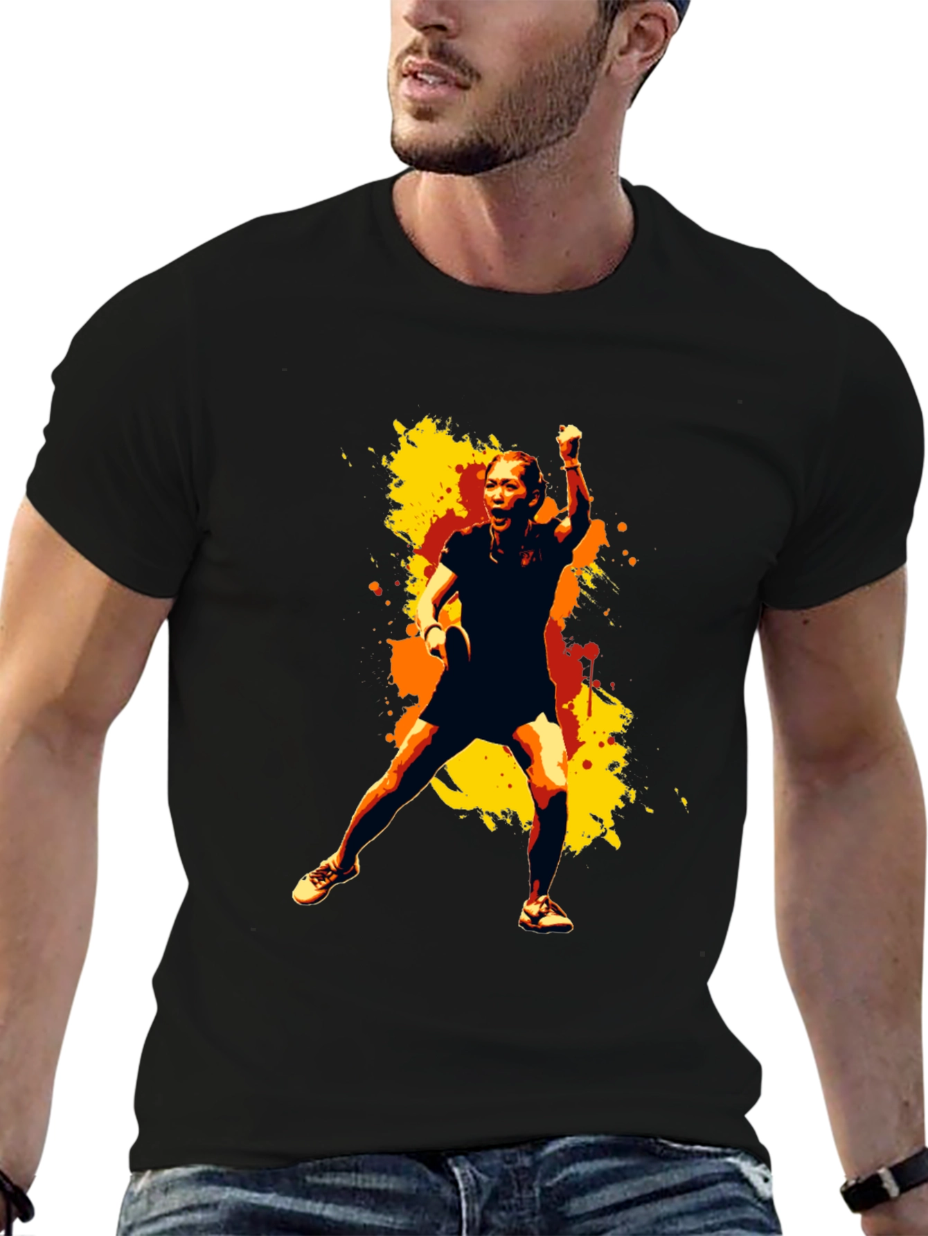 Stylish Graphic Tee - Table Tennis Player