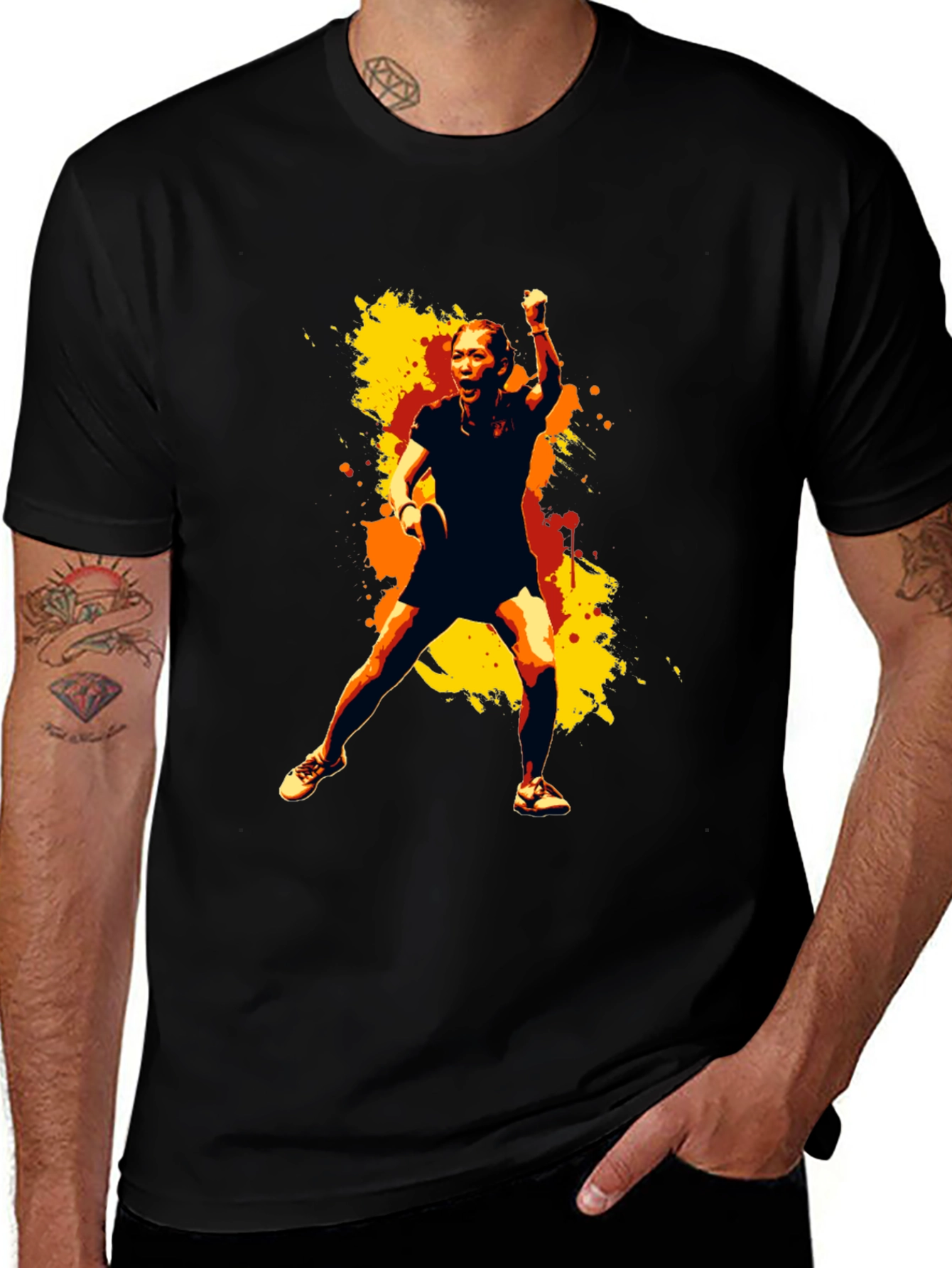 Stylish Graphic Tee - Table Tennis Player