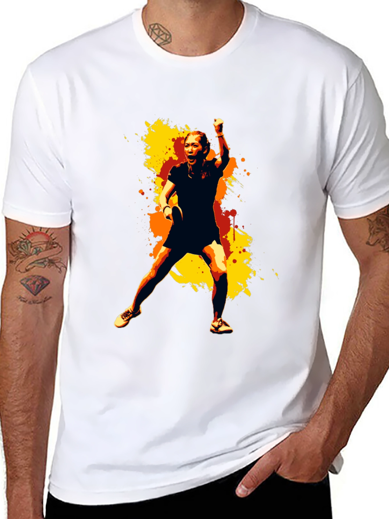 Stylish Graphic Tee - Table Tennis Player