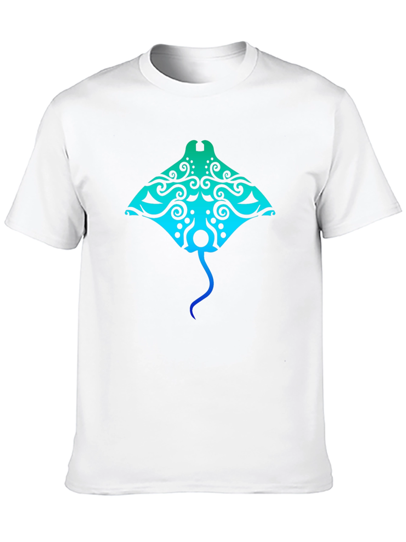 Tribal Stingray Graphic Tee - Black Casual T-Shirt
