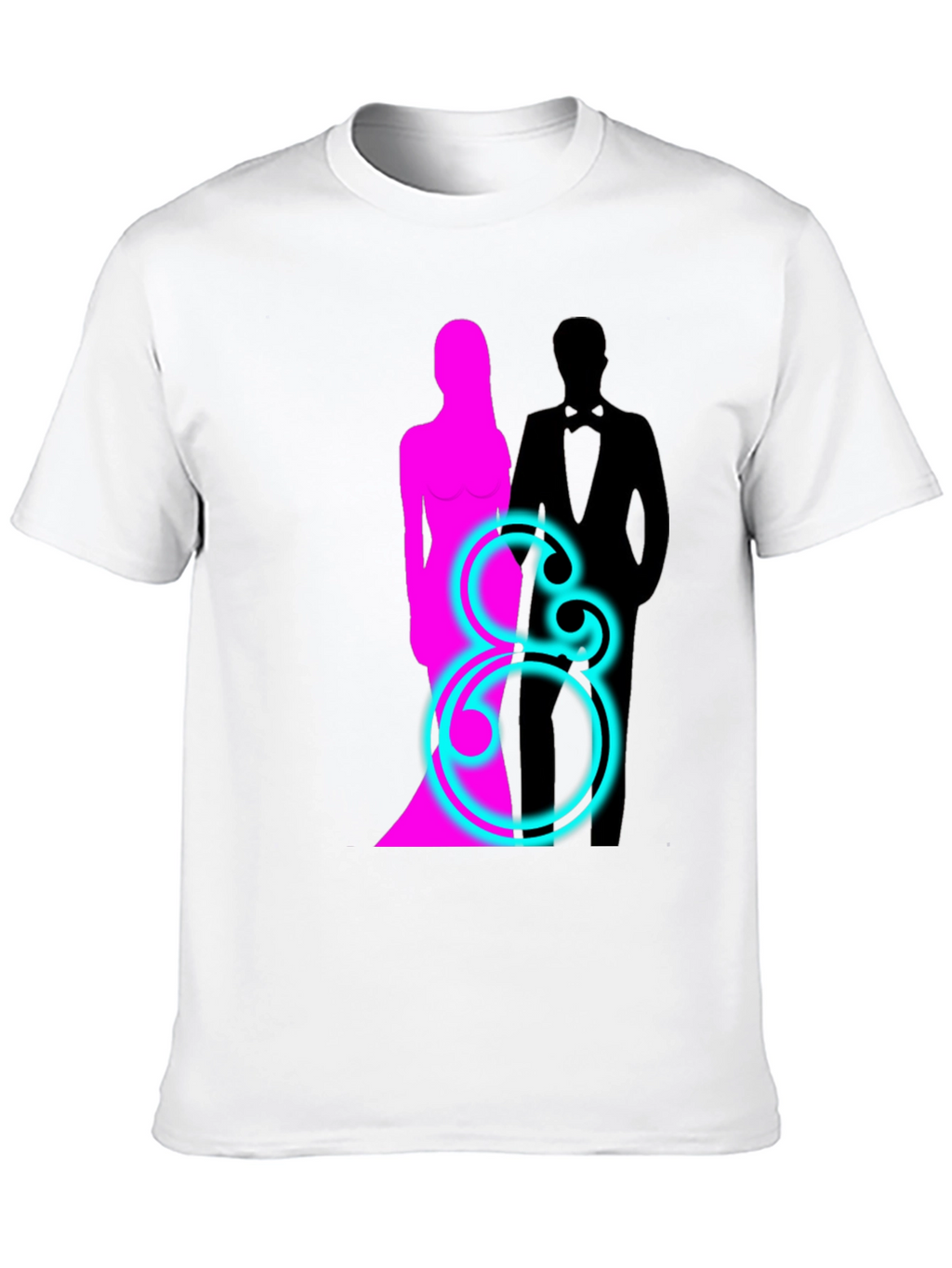 Couple Silhouette Graphic T-Shirt - Black
