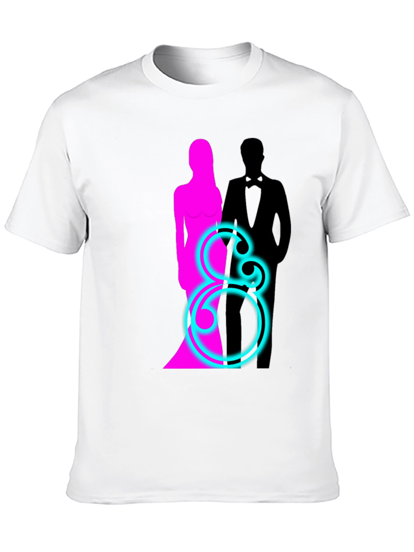 Couple Silhouette Graphic T-Shirt - Black