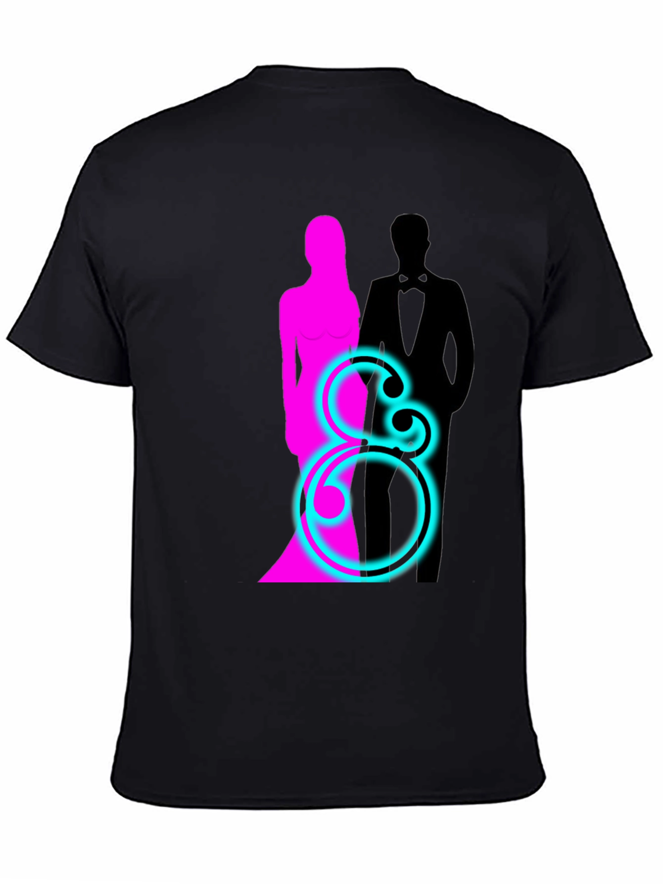 Couple Silhouette Graphic T-Shirt - Black