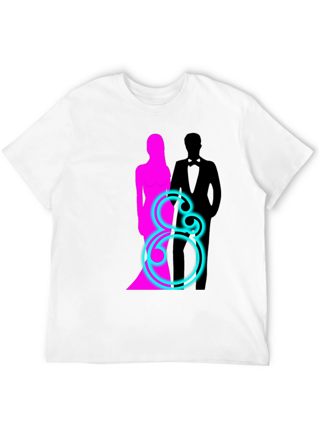 Couple Silhouette Graphic T-Shirt - Black