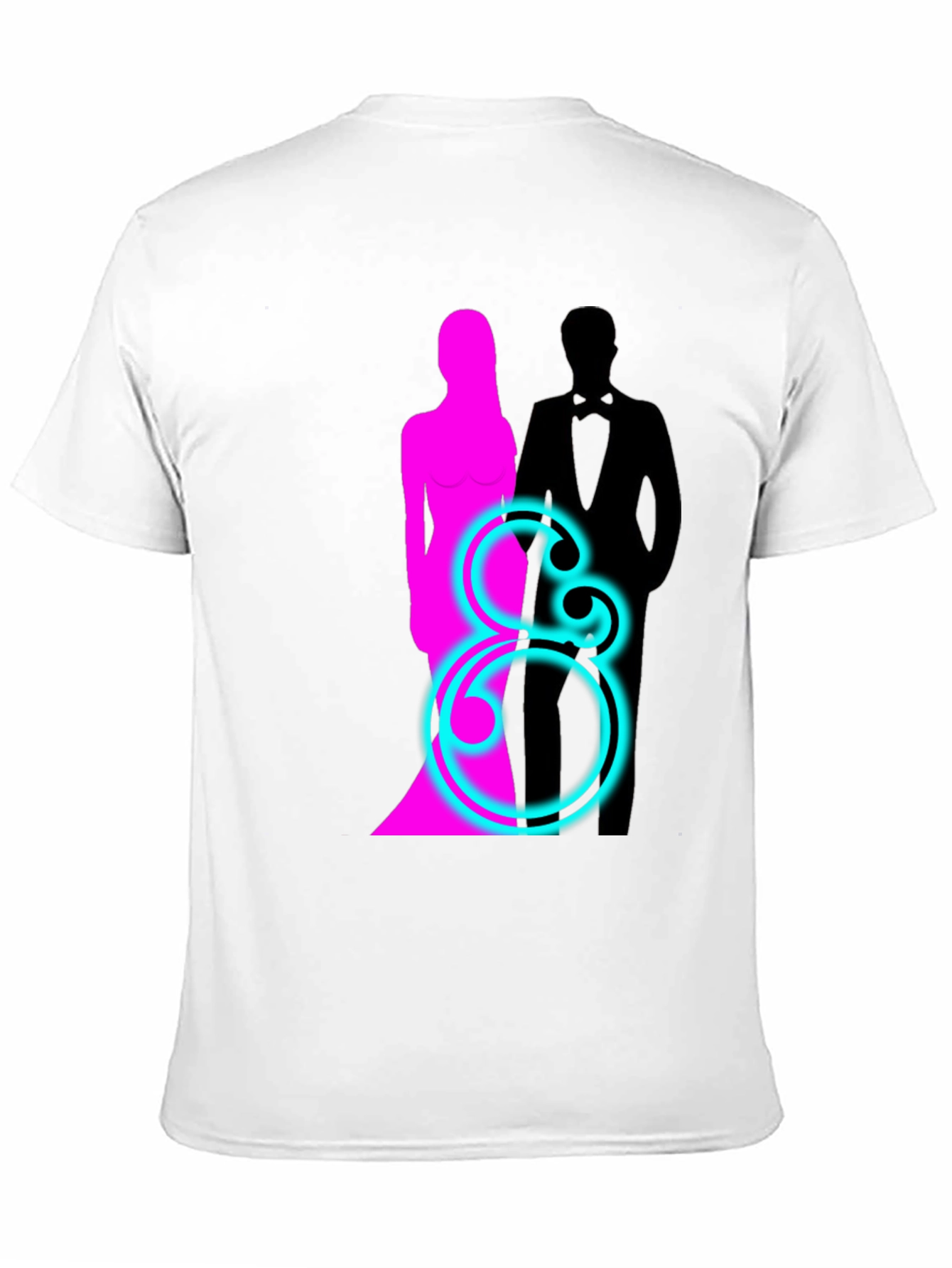 Couple Silhouette Graphic T-Shirt - Black