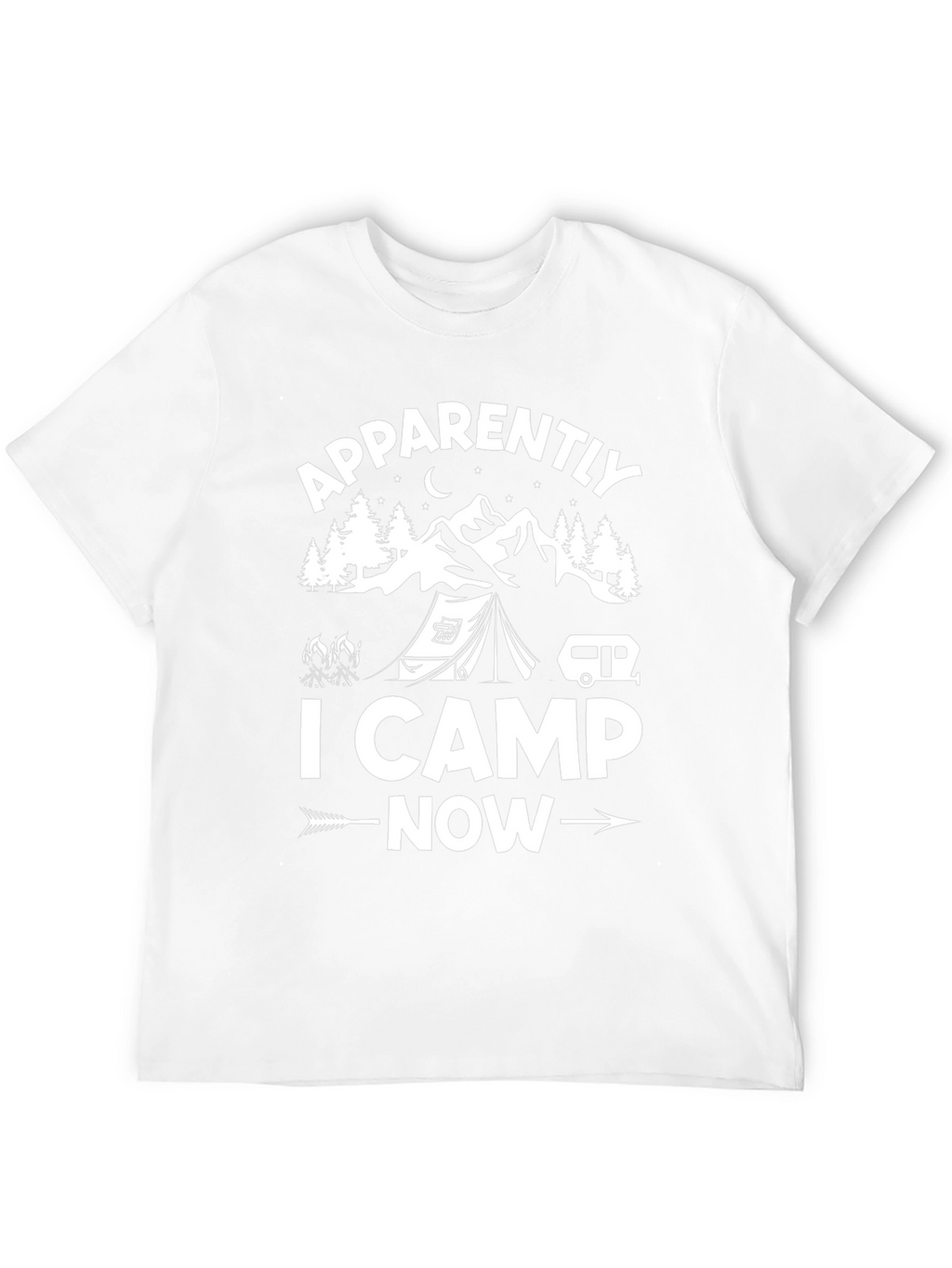 Apparently I Camp Now Black Graphic T-Shirt