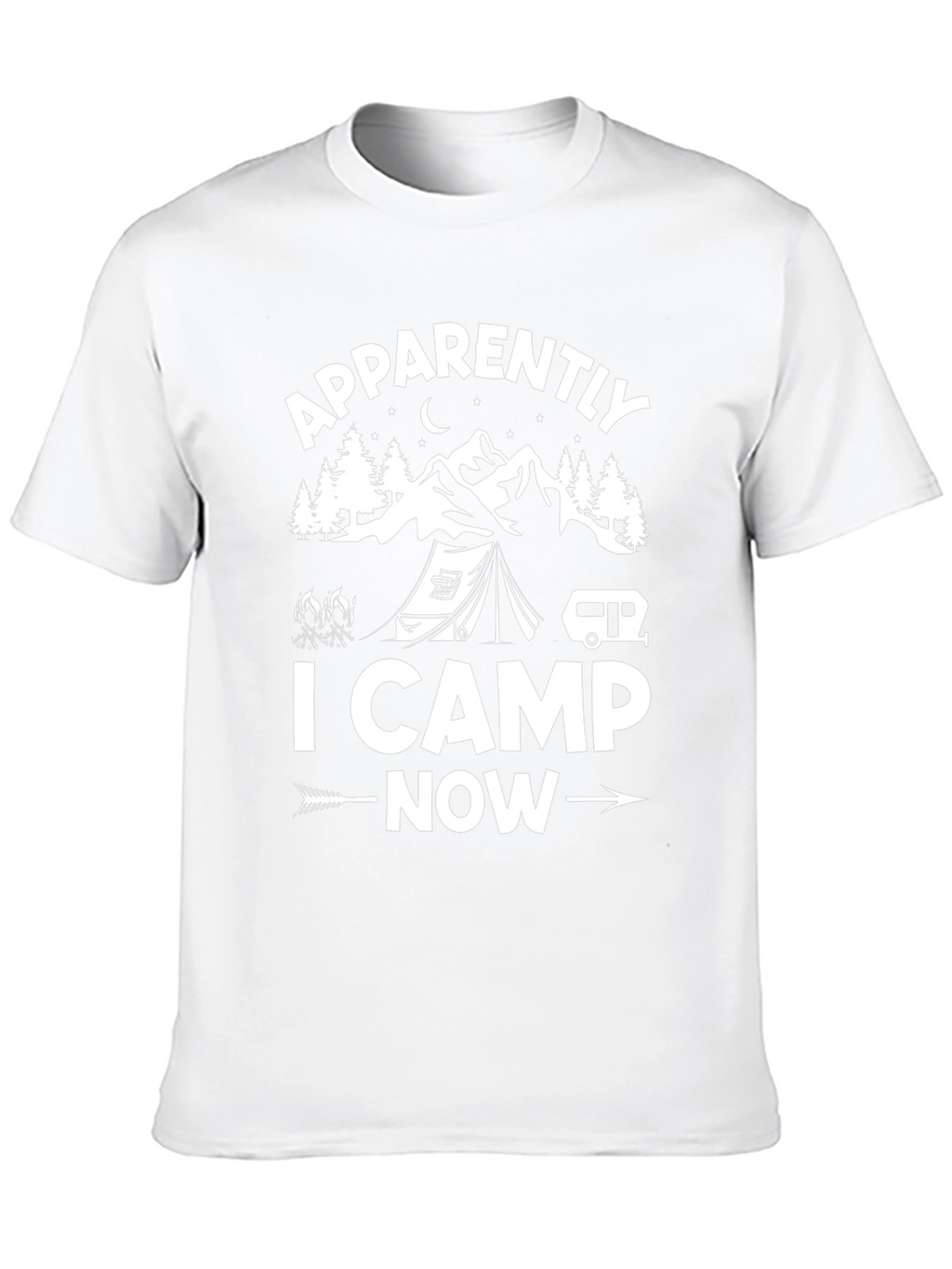 Apparently I Camp Now Black Graphic T-Shirt