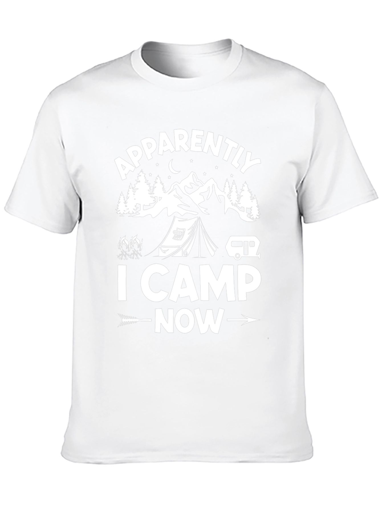 Apparently I Camp Now Black Graphic T-Shirt